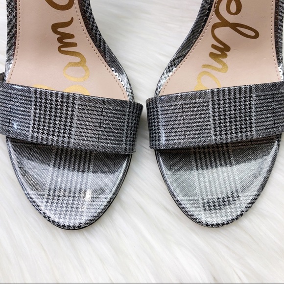 New Sam Edelman Yaro Heels in Pewter Plaid - Picture 4 of 14